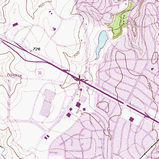 Topographic Map of Interchange 433A, TX
