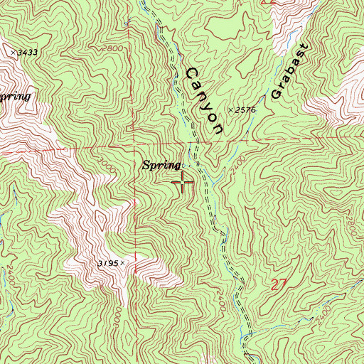 Topographic Map of Grabast Canyon, CA