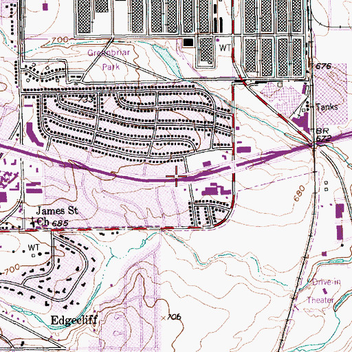 Topographic Map of Interchange 436B, TX