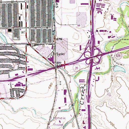 Topographic Map of Interchange 436C, TX