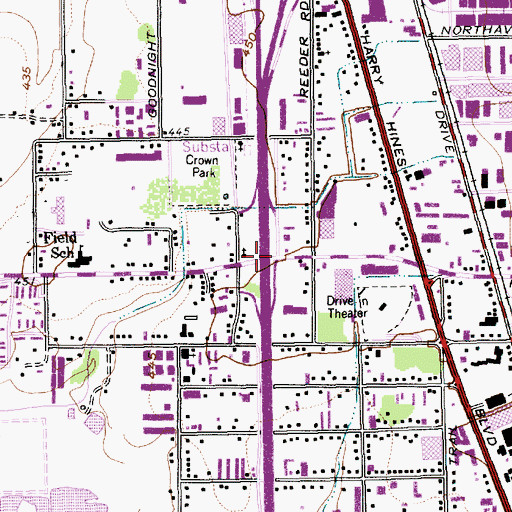 Topographic Map of Interchange 439, TX