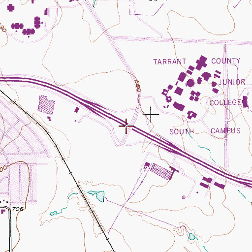 Topographic Map of Interchange 439, TX