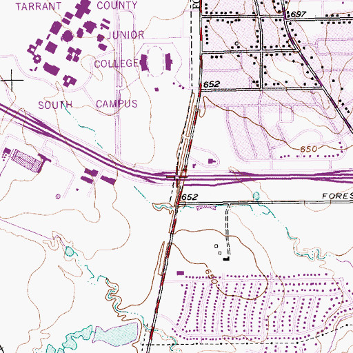 Topographic Map of Interchange 440A, TX