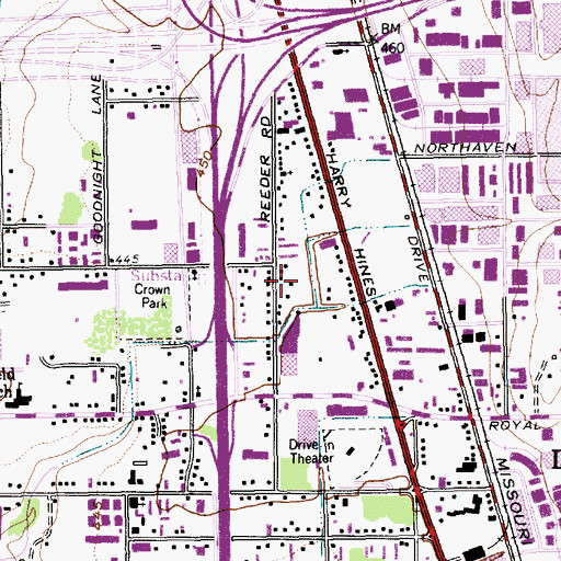 Topographic Map of Interchange 440A and 440B, TX