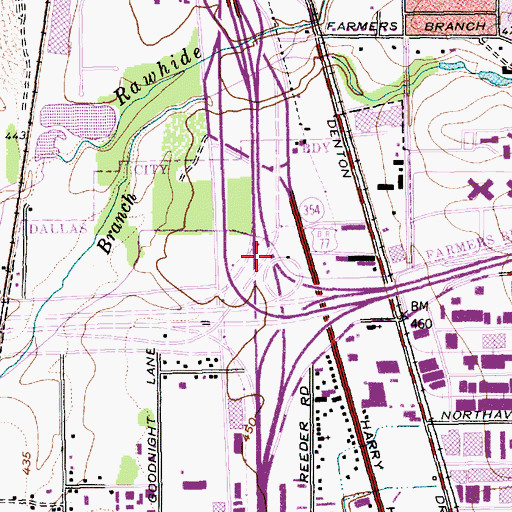 Topographic Map of Interchange 440C and 440D, TX