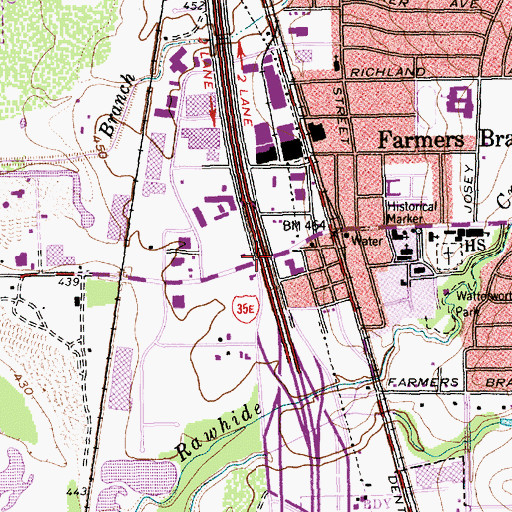 Topographic Map of Interchange 441, TX