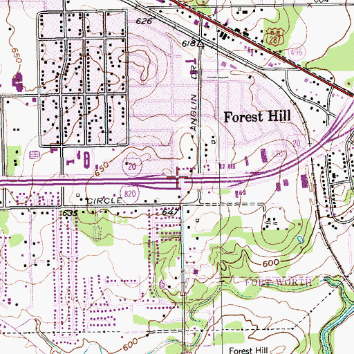 Topographic Map of Interchange 441, TX