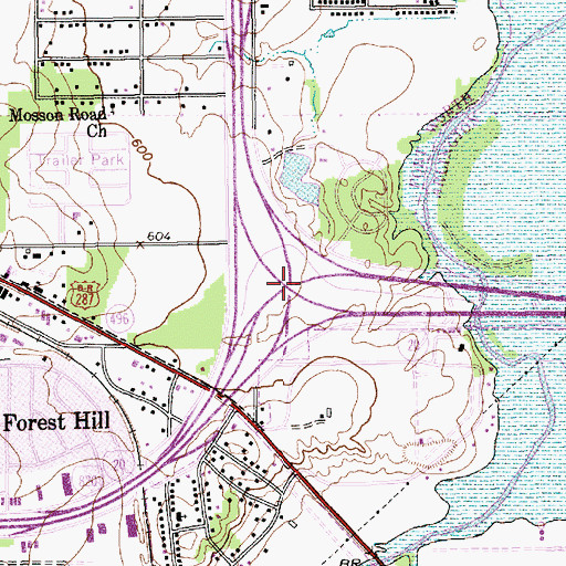 Topographic Map of Interchange 442B, TX