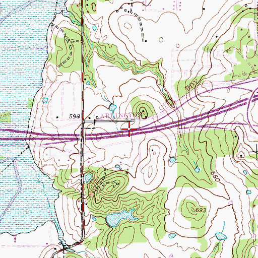 Topographic Map of Interchange 443, TX