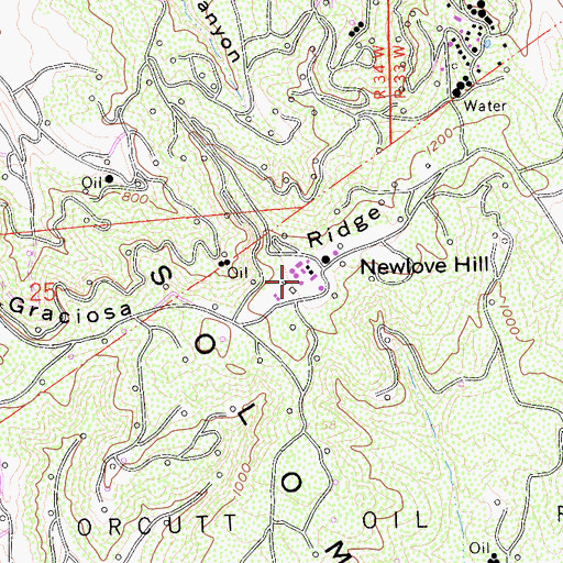 Topographic Map of Graciosa Ridge, CA