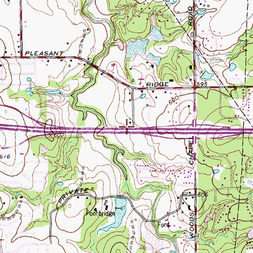 Topographic Map of Interchange 448, TX