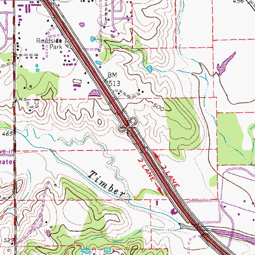 Topographic Map of Interchange 449, TX