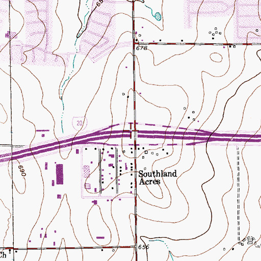 Topographic Map of Interchange 450, TX