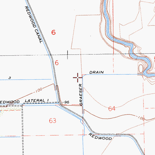 Topographic Map of Graeser Drain, CA