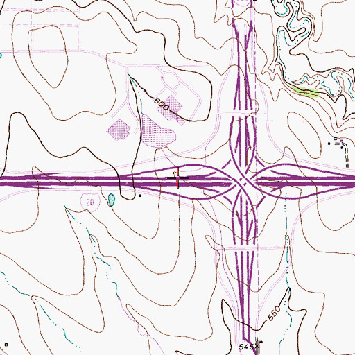 Topographic Map of Interchange 453A, TX