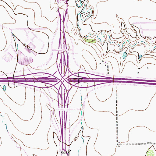 Topographic Map of Interchange 453B, TX