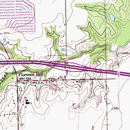 Topographic Map of Interchange 456, TX