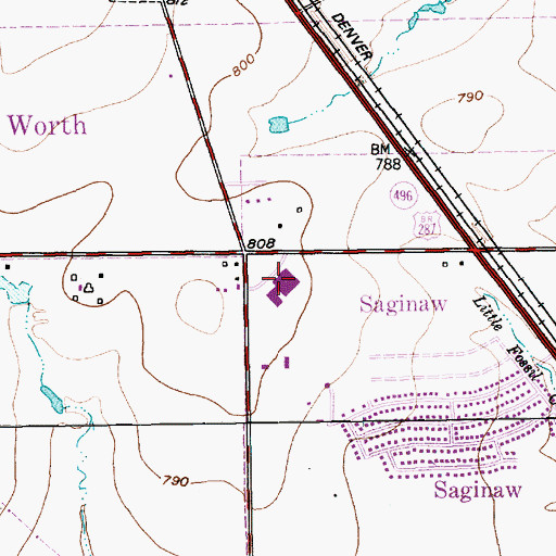 Topographic Map of Bryson Elementary School, TX