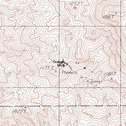 Topographic Map of Graham Mine, CA