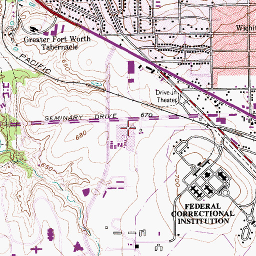 Topographic Map of Clifford Davis Elementary School, TX