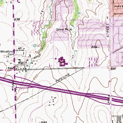 Topographic Map of David W Carter High School, TX