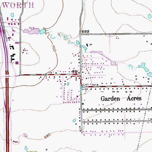 Topographic Map of Everman Junior High School, TX