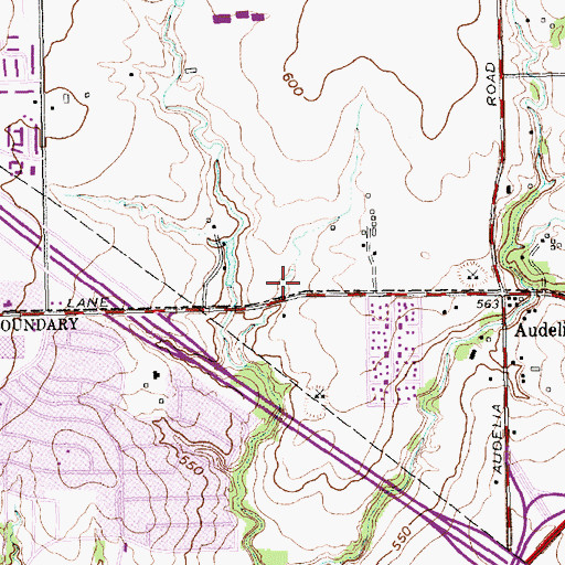 Topographic Map of Forest Lane Academy, TX