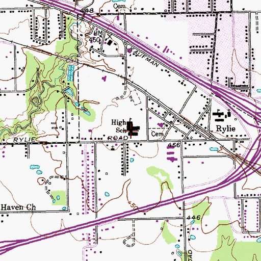 Topographic Map of Inspired Vision Academy, TX