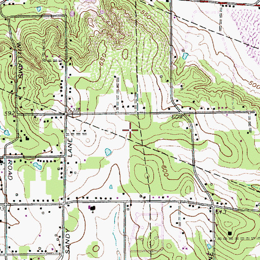 Topographic Map of Lowrey Road School, TX