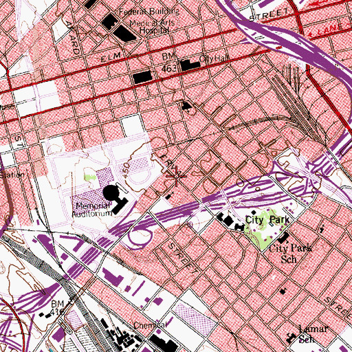 Topographic Map of Maya Angelo Elementary School, TX