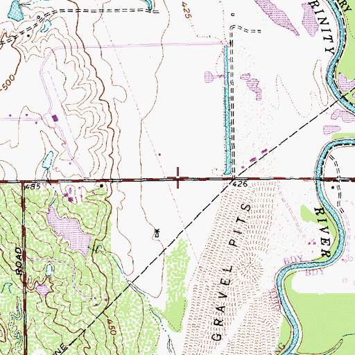 Topographic Map of North Hill School, TX