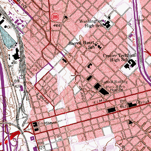 Topographic Map of Pegasus Charter High School, TX