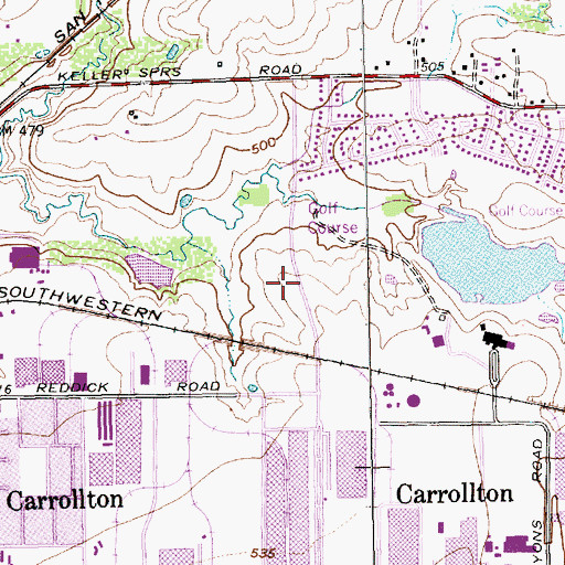 Topographic Map of Polk Middle School, TX
