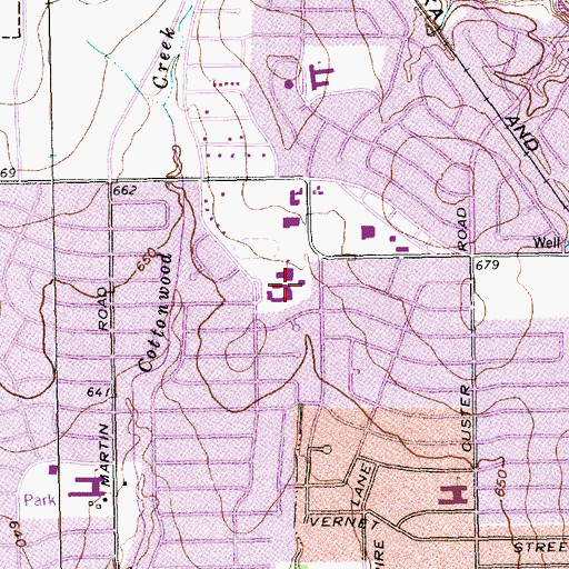 Topographic Map of Richardson North Junior High School, TX