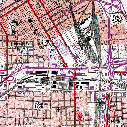 Topographic Map of Tarrant County Junior College, TX