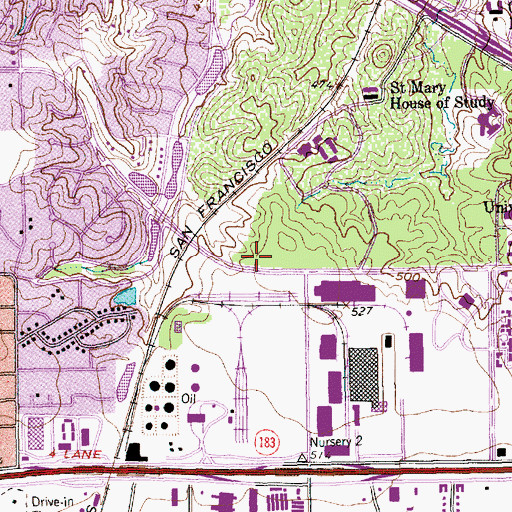 Topographic Map of The Highlands School, TX