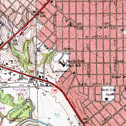 Topographic Map of Tier 1 Northside Dallas Area Excellerated Program High School, TX