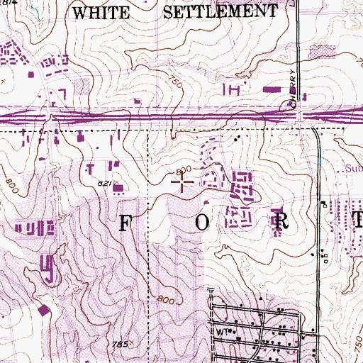Topographic Map of Western Hills Primary School, TX
