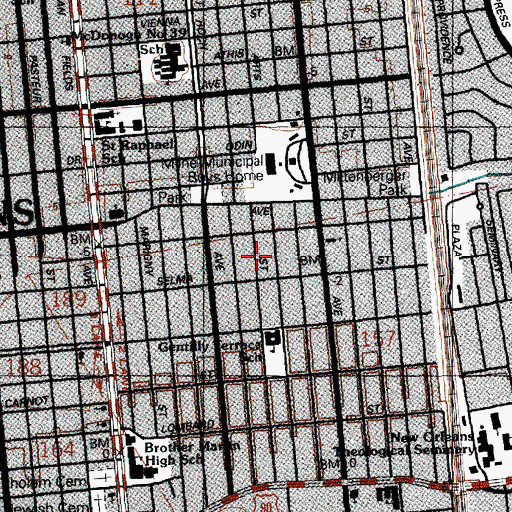 Topographic Map of A B C Child Care Center, LA