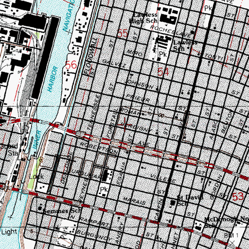 Topographic Map of A Step Above Preschool and Day Care Center, LA