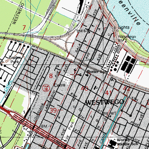 Topographic Map of A-Bears Day Care Center, LA