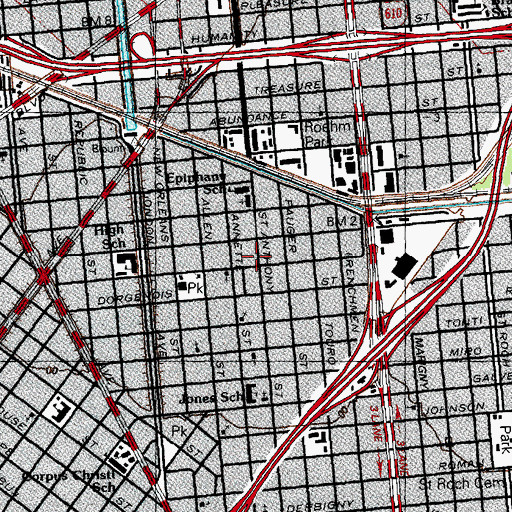Topographic Map of Ann BeBose Busy Hands and Minds Daycare Number 2, LA