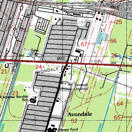 Topographic Map of Ashleys Care and Learning Center, LA