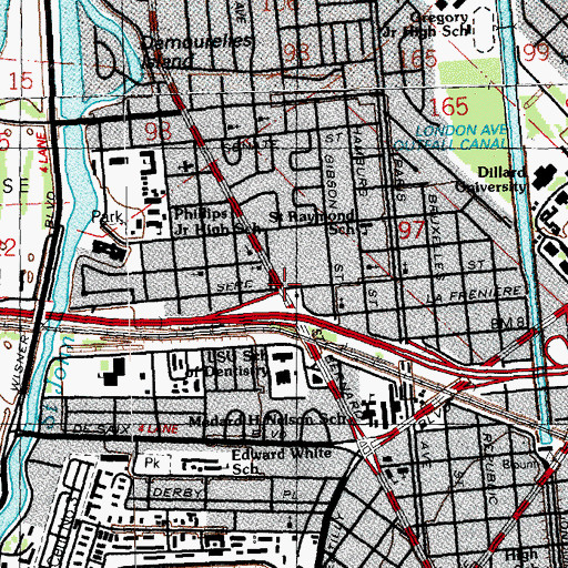 Topographic Map of Asia Baptist Day Care Center, LA