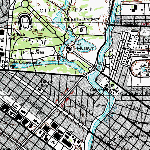 Topographic Map of Brothers of the Sacred Heart Novitiate, LA