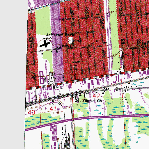 Topographic Map of Building Blocks Academy, LA