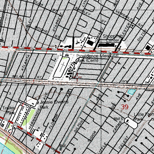 Topographic Map of Bunche Career Center, LA