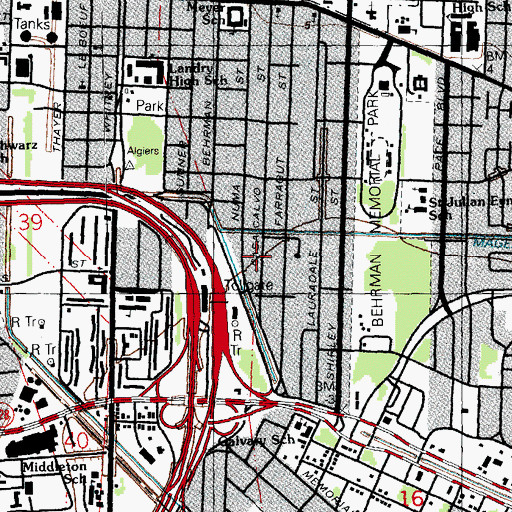 Topographic Map of Cabbage Patch Day Care Center, LA
