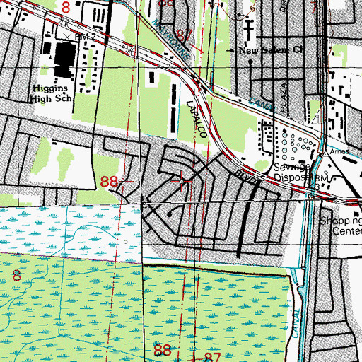 Topographic Map of Cabbage Patch Kids Day Care Center, LA