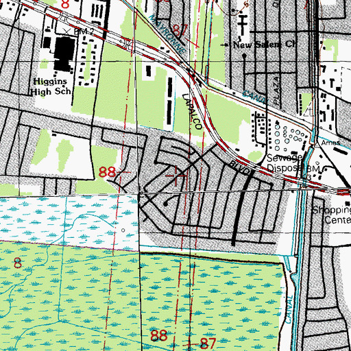 Topographic Map of Cabbage Patch Kids Day Care Center Number 2, LA
